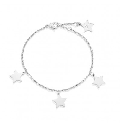 Bracciale da donna in acciaio Luca Barra con ciondoli stella