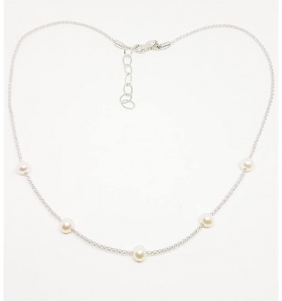 Miluna collana argento con inserite perle PCL2021