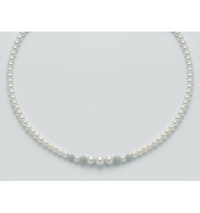 Miluna collana perle con inserti in oro bianco PCL4377