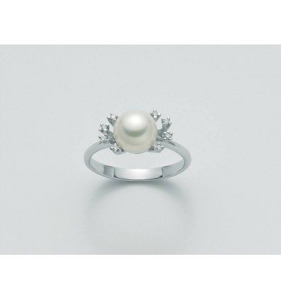 Miluna anello perla e diamanti PLI900