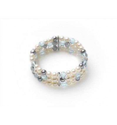 Miluna bracciale in perle e kristal color BR430AG