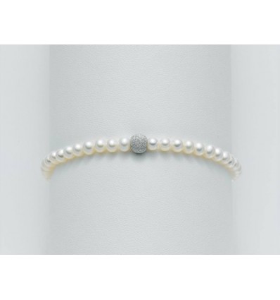 Miluna bracciale perle con sfera in oro bianco PBR893 