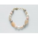 Miluna bracciale pietre dure ,perle e argento PBR2191