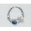 Nimei bracciale in argento con perle barocche e zaffiri PBR2070