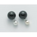 Miluna orecchini in perle e pietra nera PER2022