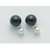 Miluna orecchini in perle e pietra nera PER2022