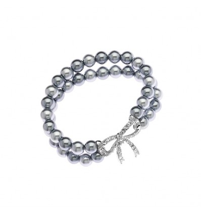 Ottaviani bracciale 2 fili perle grigie 470826
