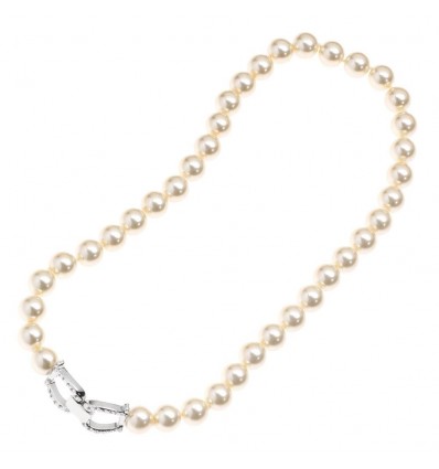 Ottaviani collana perle con chiusura in metallo argentato e strass