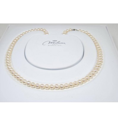 Miluna collana perle Oriente con chiusura in oro bianco