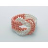 Miluna bracciale in perle e agglomerato di corallo rosa PBR2417