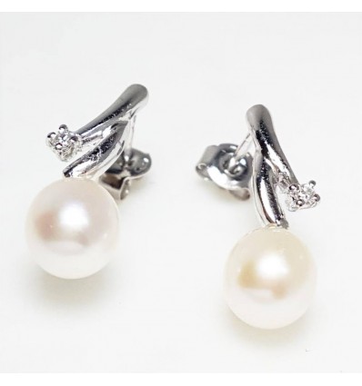 Orecchini perle Kioto con diamanti 