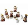 Set 10 personaggi presepe in ceramica colorata