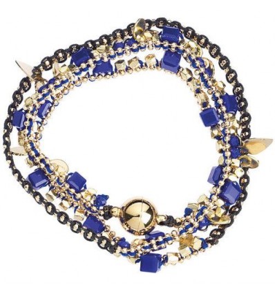 Bracciale con perline blu cristalli e strass Ottaviani Bijoux