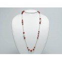 Collana in argento rosè con perle e granuli di corallo rosso Miluna PCL5216M