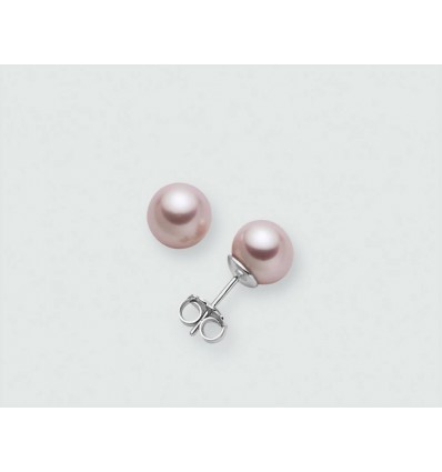 Orecchini in perle color rosa lavanda con oro 9 carati