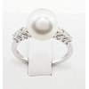 Anello in oro bianco con perla Autraliana e diamanti Miluna
