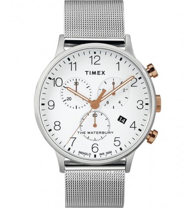 Orologio cronografo da uomo Timex Waterbury tutto acciaio