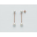 Orecchini in argento rosè e perle pendenti PER2346R Miluna