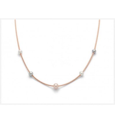 Collana da donna Miluna in argento rosè e perle PCL5623