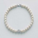 Bracciale perle con sferetta in oro bianco PBR2767 Miluna