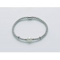 Bracciale in argento elastico con perla Miluna