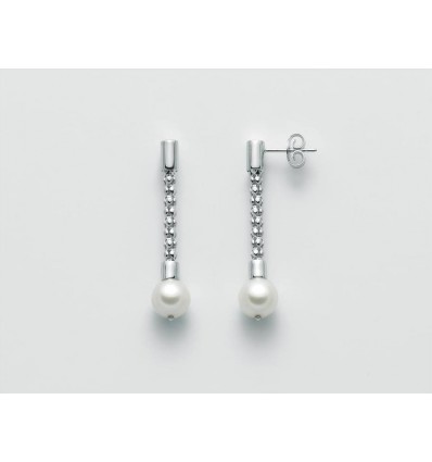 Orecchini in argento pendenti con perla Miluna