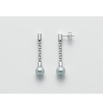 Orecchini in argento pendenti con perla Miluna