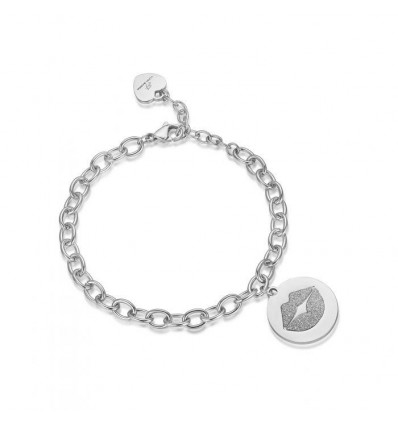 Bracciale da donna a maglia rolò con charms con glitter Luca Barra