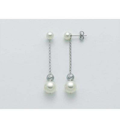 Orecchini perle e argento Miluna pendenti 