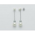 Orecchini perle e argento Miluna pendenti 