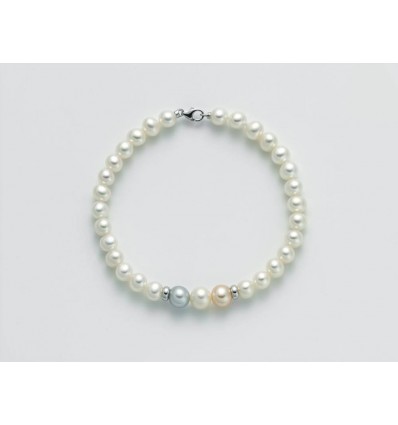 Bracciale in perle Miluna con centrale con perle multi color
