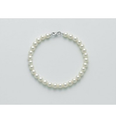 Bracciale in perle Miluna con chiusura in oro bianco a forma di Infinito