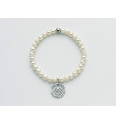 Miluna bracciale perle con ciondolo cuore in argento PBR2060
