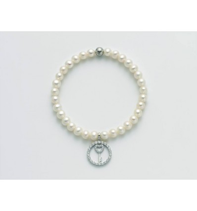 Miluna bracciale perle con ciondolo chiave in argento PBR2060
