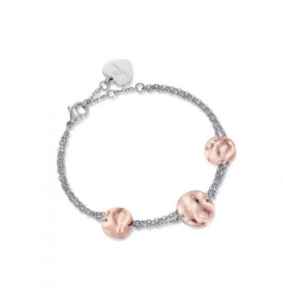 Bracciale donna Luca Barra in acciaio e acciaio rosè BK1840