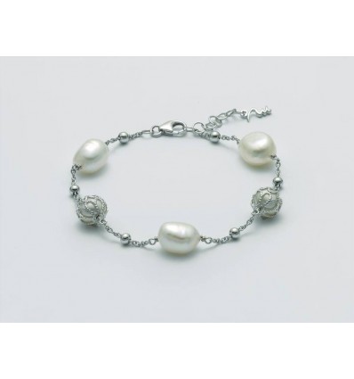 Bracciale in argento con perle Miluna