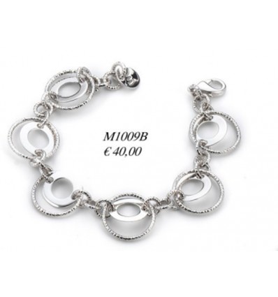 Bracciale da donna in metallo maglia grossa ad anelli