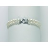Bracciale perle bianche2 fili Miluna con inserti in oro bianco PBR836B