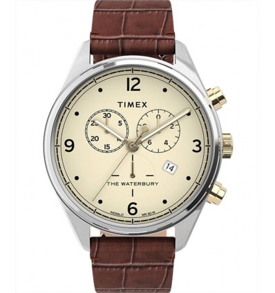 Orologio cronografo con cinturino in pelle Waterbury timex