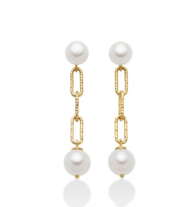 Orecchini perle e argento dorato Miluna PER2512