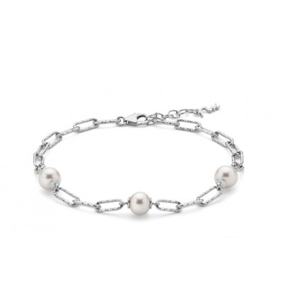 Bracciale in argento con 3 perle Miluna PBR3200