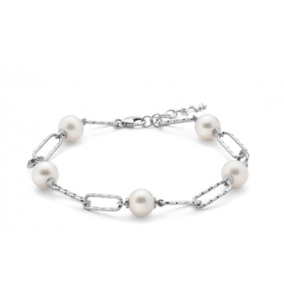 Bracciale in argento con 5 perle Miluna PBR3201