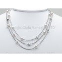 Collana in argento multifilo con perle Miluna PCL6063