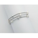 Bracciale in argento maglia tubolare multifilo con perle PBR3198