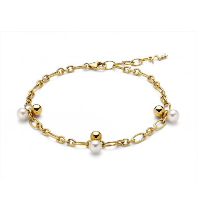 Bracciale in argento dorato con inserti di perle Miluna