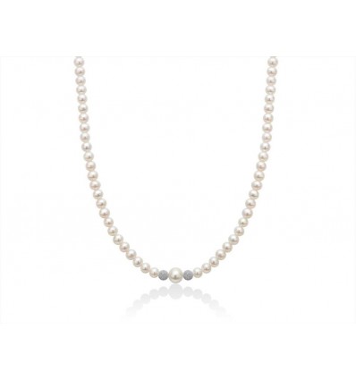 Collana perle Miluna con inserti in oro bianco PCL3079 