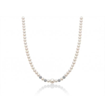 Miluna collana perle con inserti in oro bianco PCL3080 