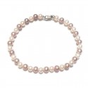 Bracciale perle color lavanda e bianche Miluna con chiusura argento