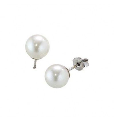 Kioto orecchini perle con oro bianco mm.6