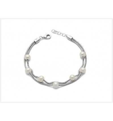 Bracciale da donna Miluna in argento e perle PBR2832